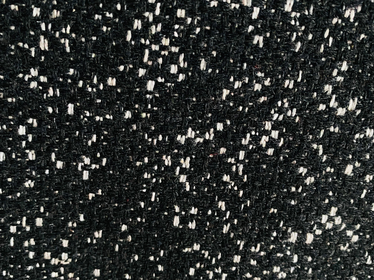 New! SUNBRELLA Tweeds Raven Black and White Water Repellent Indoor Outdoor Fabric - Fancy Styles Fabric Pierre Frey Lee Jofa Brunschwig & Fils