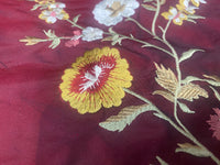 NEW Duchess Alethea Beige Iridescence 100% Silk Embroidered Fabric