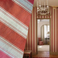 NEW Lady Monroe French Terra Cotta Red Fabric - 3” Stripes - Upholstery 55” Wide - Fancy Styles Fabric Pierre Frey Lee Jofa Brunschwig & Fils