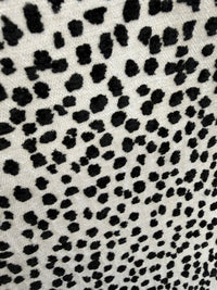 NEW Duchess Logan Snow Leopard Dalmation Novelty Upholstery Velvet White and Black