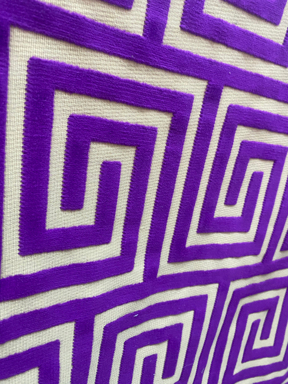 NEW! Sale! VERSACE HOME Novelty Italian Burnout Geometric Chenille Upholstery Velvet Fabric - Magenta Purple - Fancy Styles Fabric Pierre Frey Lee Jofa Brunschwig & Fils