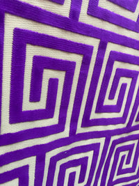 NEW! Sale! VERSACE HOME Novelty Italian Burnout Geometric Chenille Upholstery Velvet Fabric - Magenta Purple - Fancy Styles Fabric Pierre Frey Lee Jofa Brunschwig & Fils