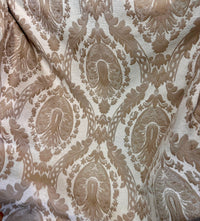 NEW Lady Danita Designer Medallion Burnout Chenille Velvet Fabric - Brocade- Cream Gold - Fancy Styles Fabric Pierre Frey Lee Jofa Brunschwig & Fils