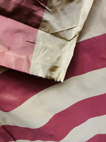 NEW Lady La 100% Silk Taffeta Fabric with 3” Faded Red and Gold Stripes