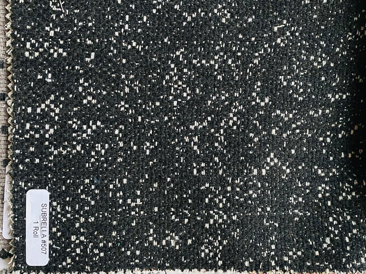 New! SUNBRELLA Tweeds Raven Black and White Water Repellent Indoor Outdoor Fabric - Fancy Styles Fabric Pierre Frey Lee Jofa Brunschwig & Fils