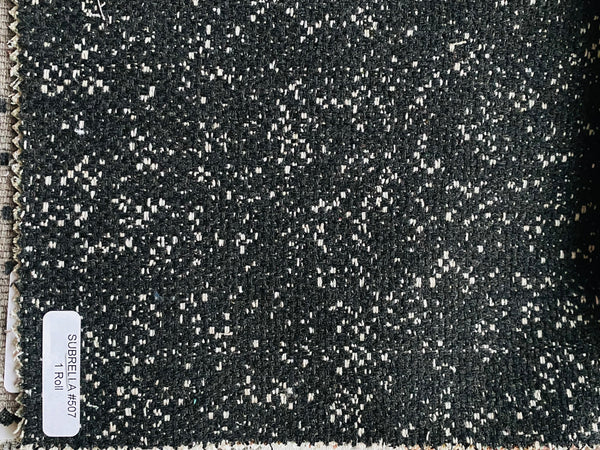 New! SUNBRELLA Tweeds Raven Black and White Water Repellent Indoor Outdoor Fabric - Fancy Styles Fabric Pierre Frey Lee Jofa Brunschwig & Fils