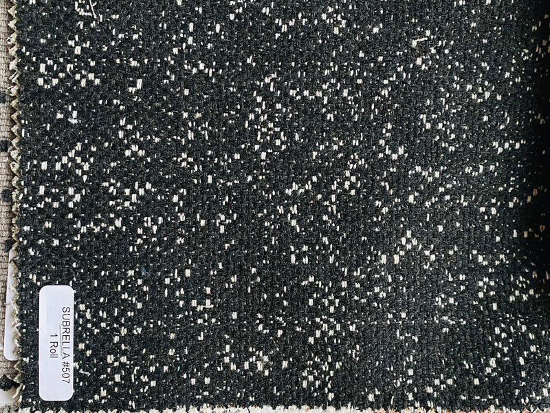 New! SUNBRELLA Tweeds Raven Black and White Water Repellent Indoor Outdoor Fabric