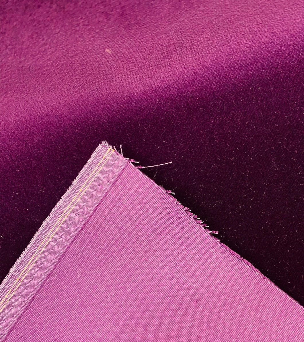 New Prince Oliver 100% Cotton made in Belgium Velvet Fabric in Berry - Fancy Styles Fabric Pierre Frey Lee Jofa Brunschwig & Fils