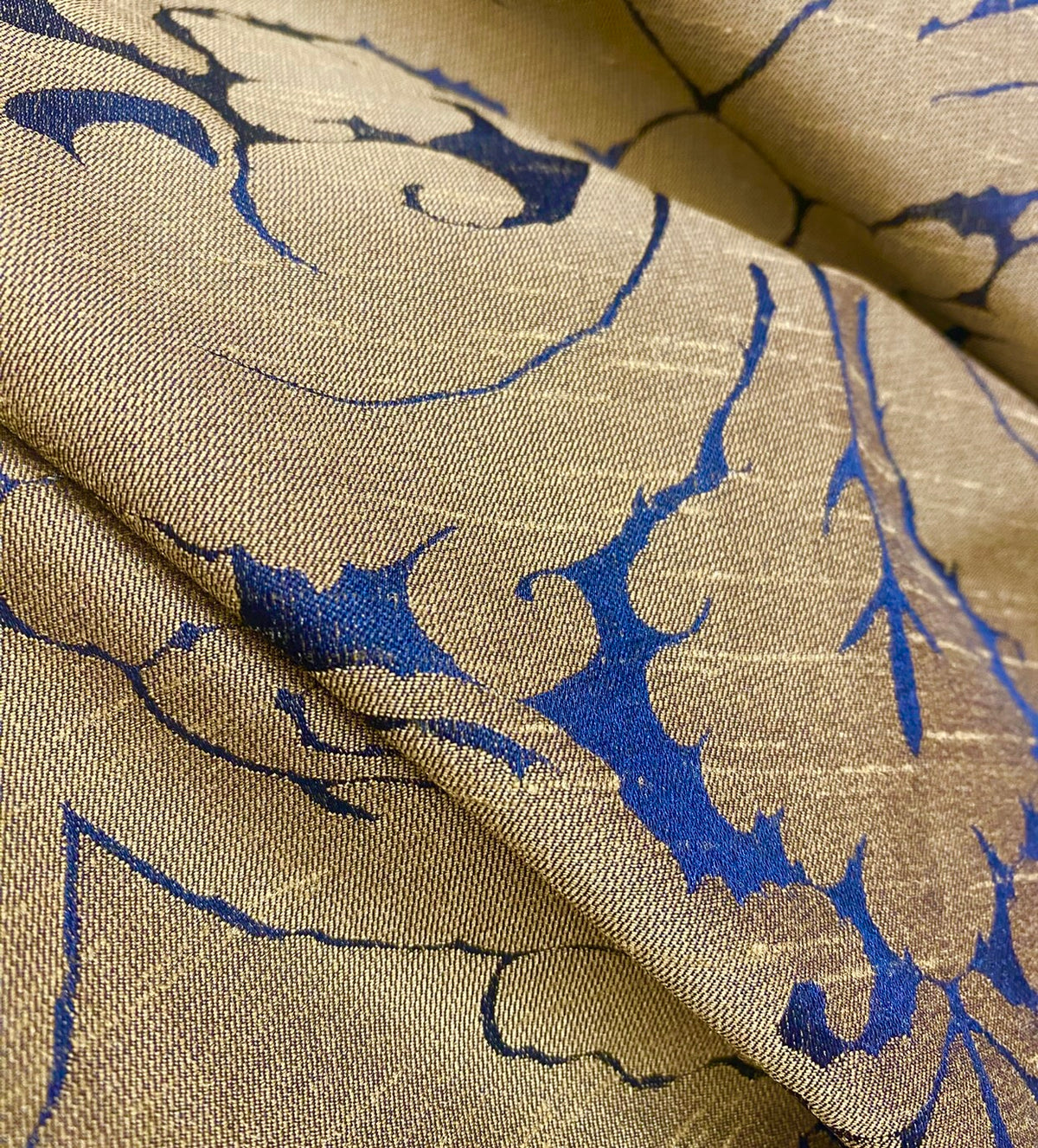 NEW King St John Designer Damask Drapery Satin Fabric - Black Gold- Decorating - Fancy Styles Fabric Pierre Frey Lee Jofa Brunschwig & Fils