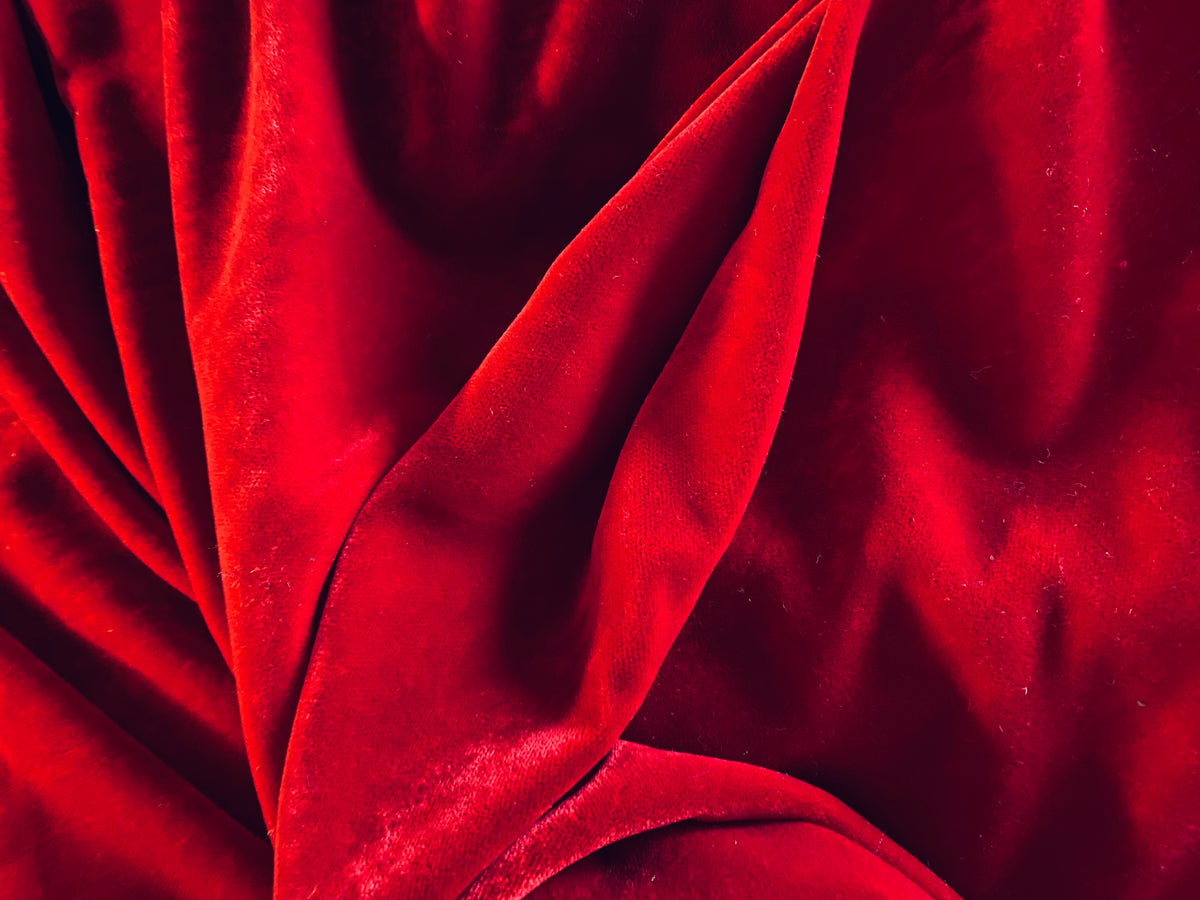 NEW! Prince Jeffrey Red Silk Poly Velvet Fabric - Fancy Styles Fabric Pierre Frey Lee Jofa Brunschwig & Fils