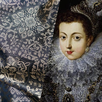 Sir Enzo 100% Silk Taffeta Ornate Drapery Fabric - Metal And Black-By The Yard - Fancy Styles Fabric Pierre Frey Lee Jofa Brunschwig & Fils