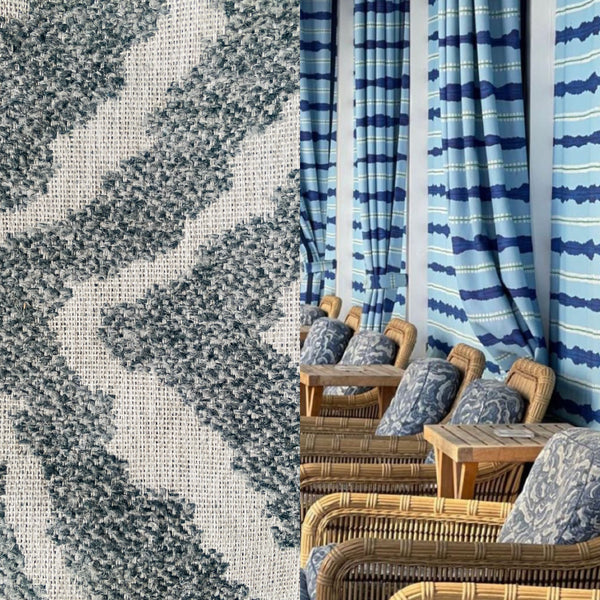 New! SUNBRELLA Grey Zebra Burnout Chenille Waterproof Indoor Outdoor Upholstery Fabric - Fancy Styles Fabric Pierre Frey Lee Jofa Brunschwig & Fils
