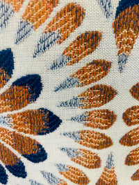 New! SUNBRELLA Plume Tropics- Blue Orange Upholstery Fabric - Fancy Styles Fabric Pierre Frey Lee Jofa Brunschwig & Fils