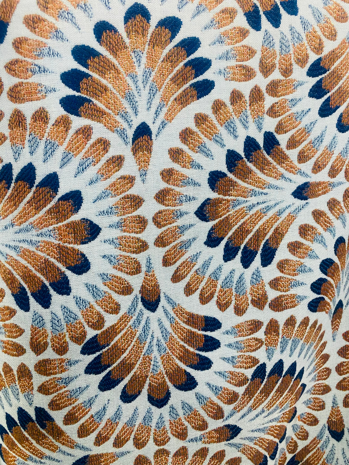 New! SUNBRELLA Plume Tropics- Blue Orange Upholstery Fabric - Fancy Styles Fabric Pierre Frey Lee Jofa Brunschwig & Fils