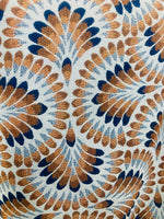 New! SUNBRELLA Plume Tropics- Blue Orange Upholstery Fabric