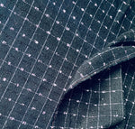 App Deal: Miss Marla Plaid Tweed Fabric with Bow Fringe- Black and Lavender