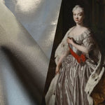 App Sale: Queen Unn Designer “Faux Silk” Fabric in Liquid Light Silver