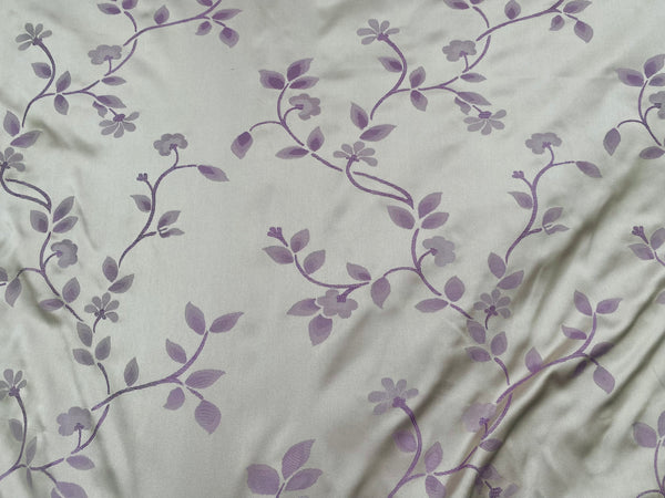 NEW Queen Suzette Novelty Floral Jacquard 100% Silk Fabric in Cream and Lavender - Fancy Styles Fabric Pierre Frey Lee Jofa Brunschwig & Fils
