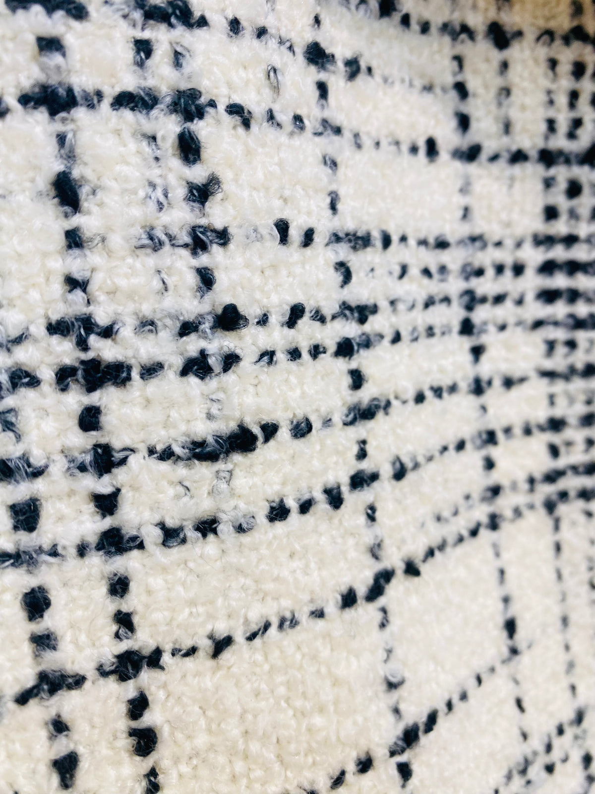 NEW Count York Designer Heavyweight Boucle Upholstery Fabric in White and Black Plaid Melange - Fancy Styles Fabric Pierre Frey Lee Jofa Brunschwig & Fils