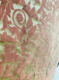 NEW! Princess Heart 100% Silk Satin Novelty Jacquard Damask Fabric- Pink and Gold - Fancy Styles Fabric Pierre Frey Lee Jofa Brunschwig & Fils
