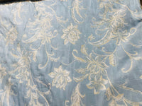 NEW! Queen Petrie Designer Quilted Brocade Floral Upholstery Fabric- French Blue LL - Fancy Styles Fabric Pierre Frey Lee Jofa Brunschwig & Fils