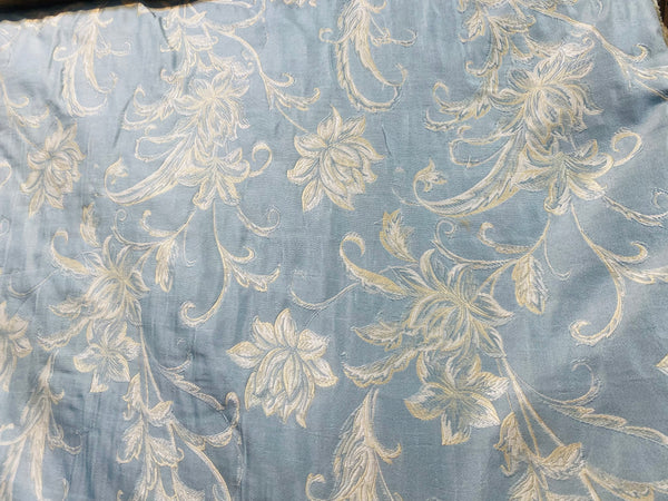 NEW! Queen Petrie Designer Quilted Brocade Floral Upholstery Fabric- French Blue LL - Fancy Styles Fabric Pierre Frey Lee Jofa Brunschwig & Fils