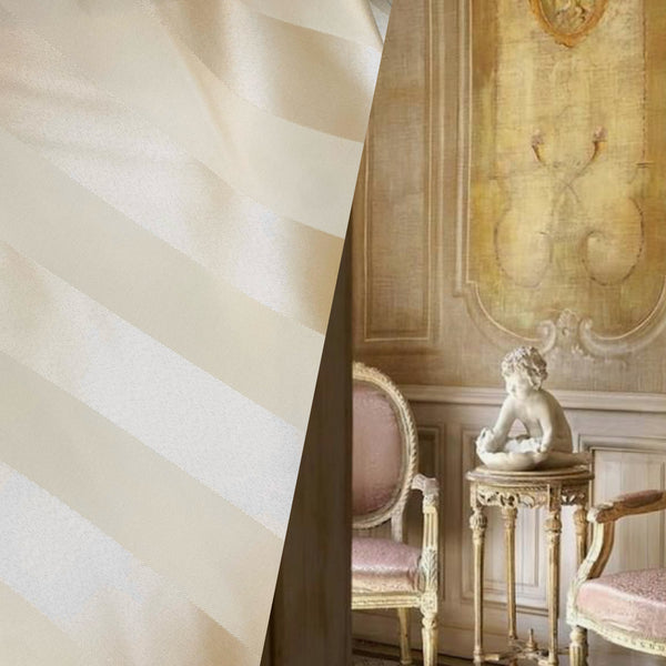 NEW! Prince Jacques Designer Brocade Jacquard Stripe Fabric- Gold - Fancy Styles Fabric Pierre Frey Lee Jofa Brunschwig & Fils