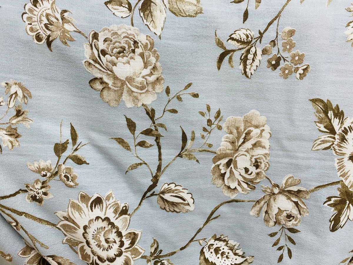 SALE! NEW! Miss Connie Designer Floral Drapery Upholstery Fabric- Eggshell Blue - Fancy Styles Fabric Pierre Frey Lee Jofa Brunschwig & Fils