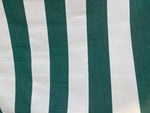 NEW Lady Jacqueline Faded Polo Green Waterproof Decorating Fabric - 3” Green And White Stripes - Upholstery 55” Wide