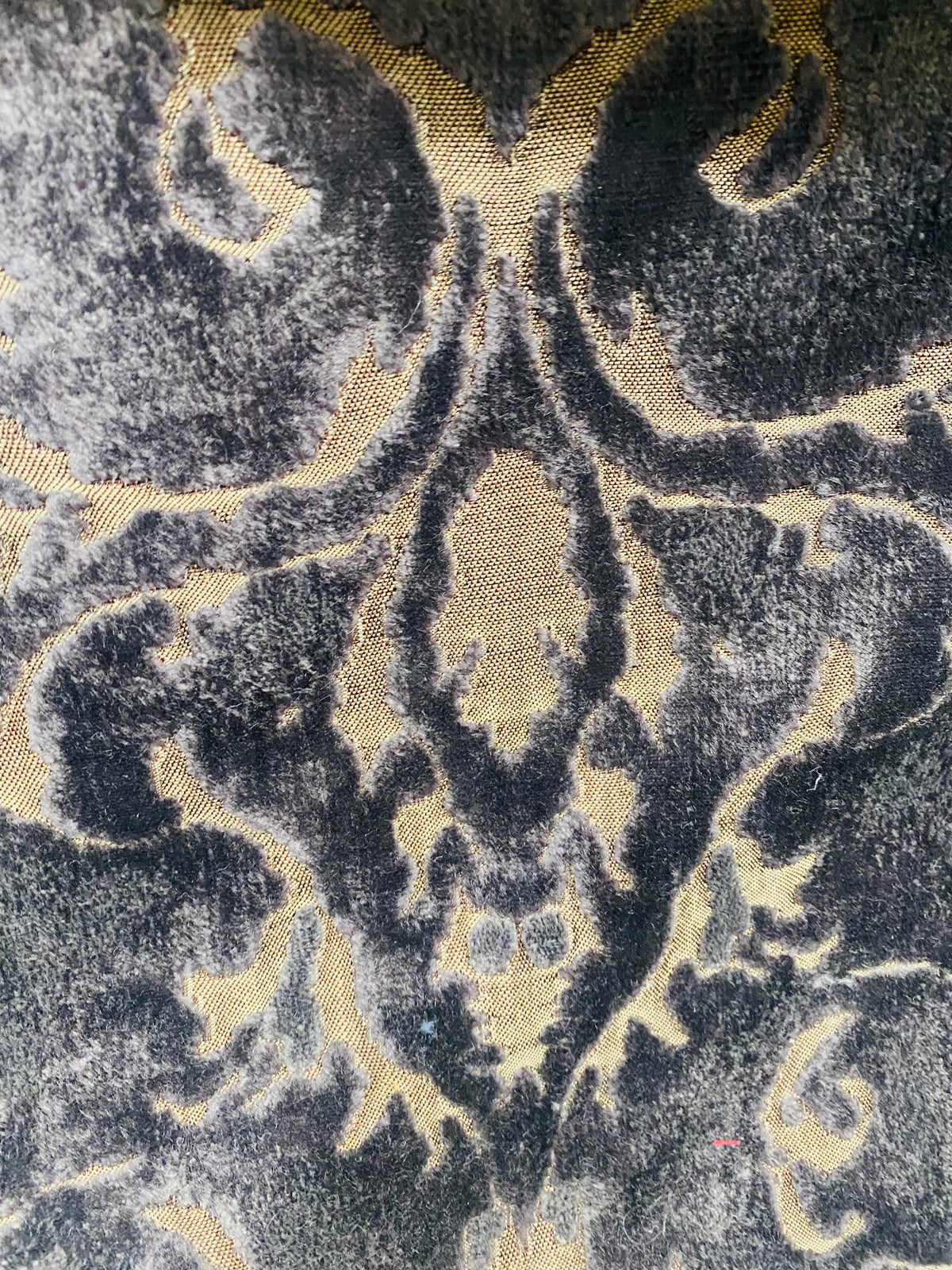 NEW! Duke Santori Designer Venetian Italian Burnout Medallion Chenille Velvet Silver-Charcoal Grey Bronze Fabric Upholstery - Fancy Styles Fabric Pierre Frey Lee Jofa Brunschwig & Fils