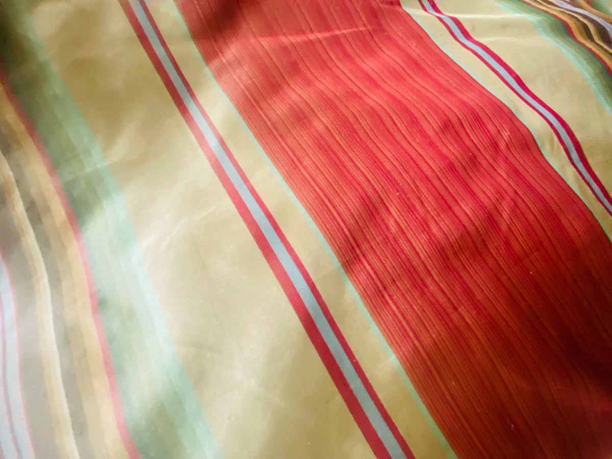 NEW Prince Antoine 100% Silk Taffeta Interior Design Fabric Stripes Motif - Fancy Styles Fabric Pierre Frey Lee Jofa Brunschwig & Fils