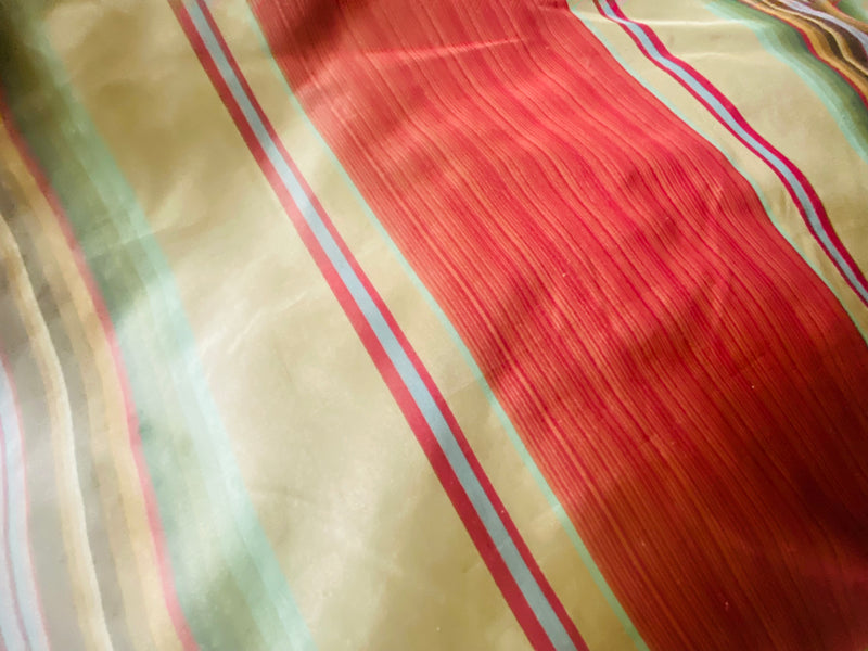 NEW Prince Antoine 100% Silk Taffeta Interior Design Fabric Stripes Motif