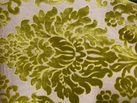 NEW! Princess Perma - LARGE REPEAT- Designer Italian Venetian Burnout Damask Velvet Yellow-Lime Chartreuse Fabric Upholstery - Fancy Styles Fabric Pierre Frey Lee Jofa Brunschwig & Fils