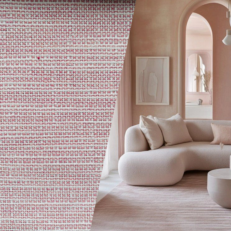New! SUNBRELLA Pink Stripes Linen-Inspired Texture Waterproof Indoor Outdoor Upholstery Fabric