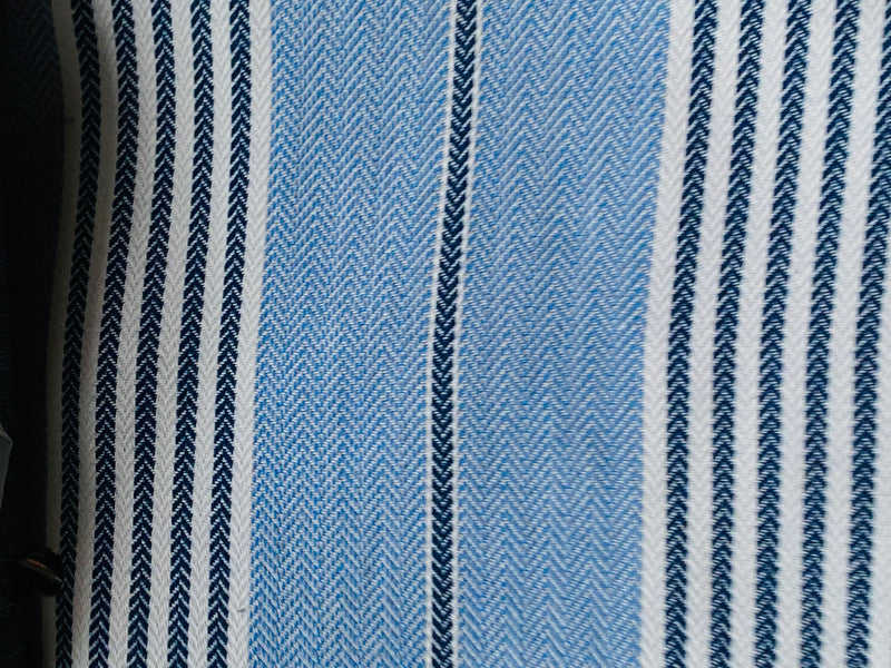 New! SUNBRELLA Navy and French Blue Stripes Waterproof Indoor Outdoor Upholstery Fabric
