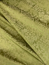 NEW Sir Enzo 100% Silk Jacquard Ornate Drapery Damask Fabric - Leaf Green - Fancy Styles Fabric Pierre Frey Lee Jofa Brunschwig & Fils