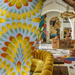 New! SUNBRELLA Plume Tropics- Yellow Orange Upholstery Fabric
