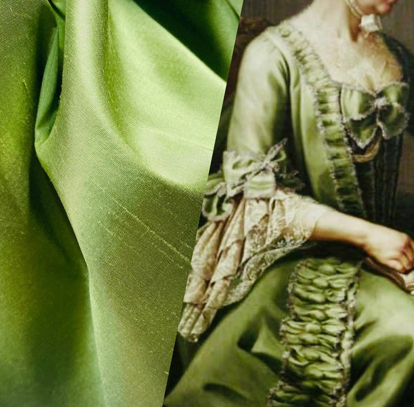 NEW Restocked!!! Duchess Mable Designer 100% Silk Dupioni Fabric in Solid Leaf Green - Fancy Styles Fabric Pierre Frey Lee Jofa Brunschwig & Fils