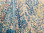 NEW Queen Lila Quilted Blanket Fabric Imported from Belgium- Upholstery & Drapery- Blue Melange
