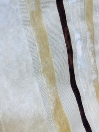 NEW Lady Matide Designer Upholstery Stripe Velvet  Fabric -Brown Cream Beige - Fancy Styles Fabric Pierre Frey Lee Jofa Brunschwig & Fils