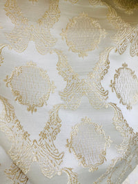 NEW! Duke Fiante Brocade Satin Fabric- Champagne- Damask Upholstery Neoclassical Louis - Fancy Styles Fabric Pierre Frey Lee Jofa Brunschwig & Fils