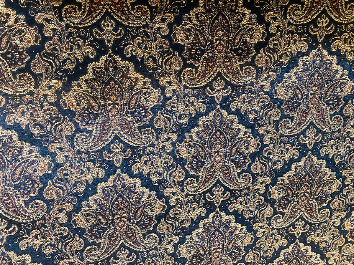 NEW Queen Janey Designer Kilim Rug Inspired Damask Chenille Upholstery Fabric - Black - Fancy Styles Fabric Pierre Frey Lee Jofa Brunschwig & Fils