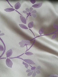 NEW Queen Suzette Novelty Floral Jacquard 100% Silk Fabric in Cream and Lavender - Fancy Styles Fabric Pierre Frey Lee Jofa Brunschwig & Fils