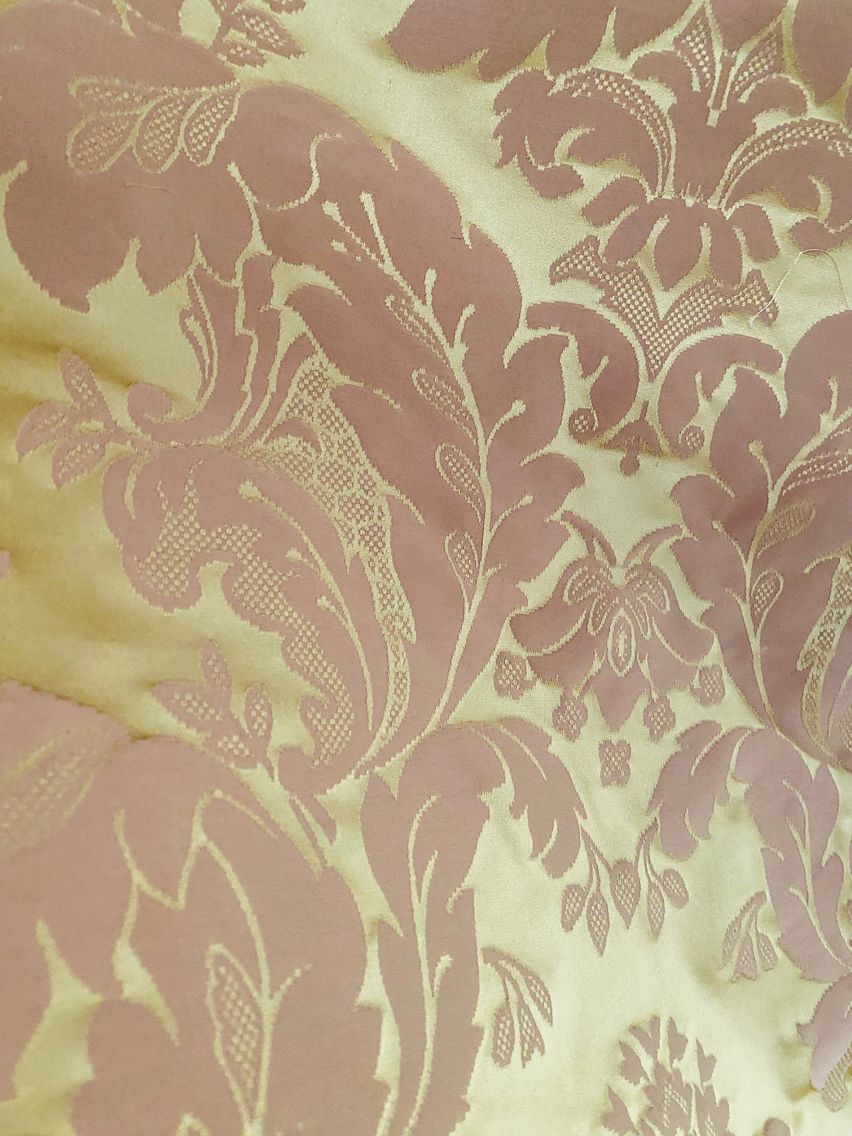 NEW! Princess Branda 100% Silk Satin Novelty Jacquard Damask Fabric- Pink and Gold - Fancy Styles Fabric Pierre Frey Lee Jofa Brunschwig & Fils