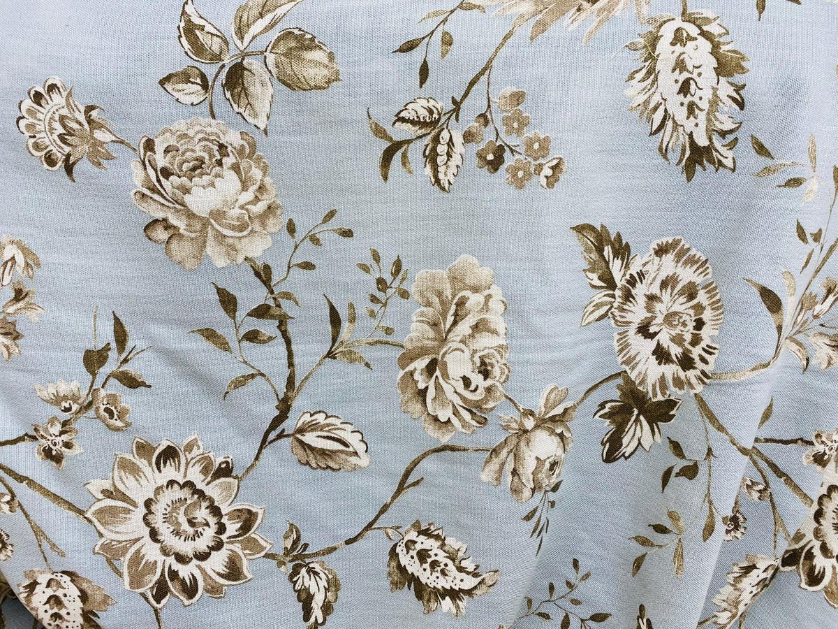 SALE! NEW! Miss Connie Designer Floral Drapery Upholstery Fabric- Eggshell Blue - Fancy Styles Fabric Pierre Frey Lee Jofa Brunschwig & Fils