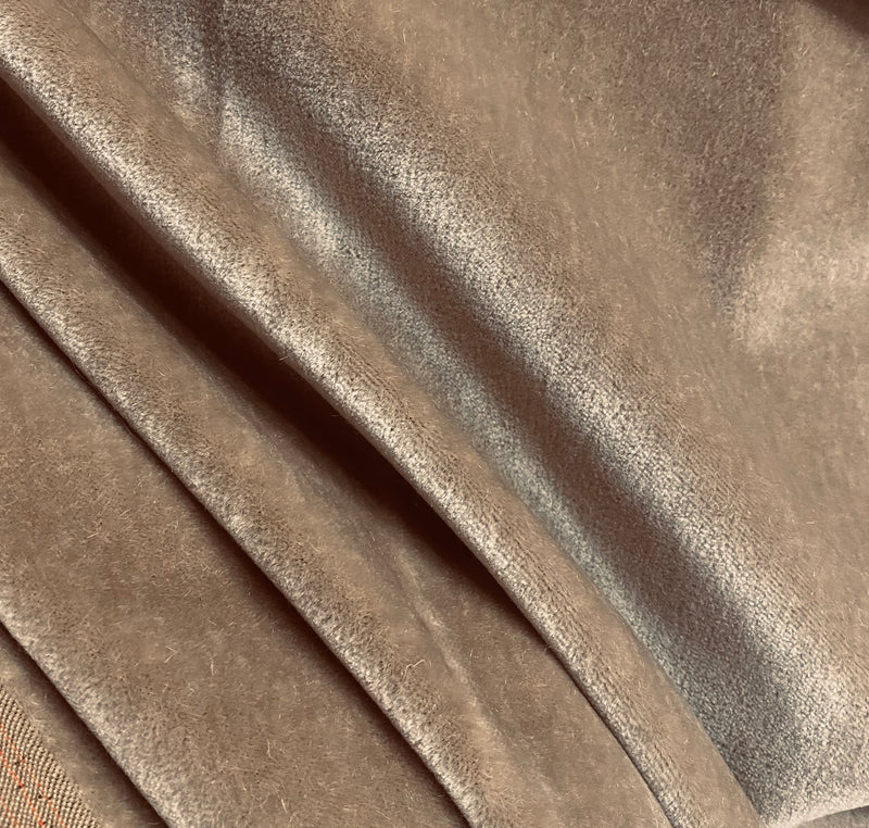 NEW! Prince Hudson- 100% Mohair Upholstery Velvet Fabric - Taupe