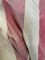 NEW Lady La 100% Silk Taffeta Fabric with 3” Faded Red and Gold Stripes