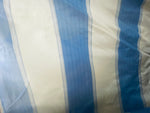 NEW! Prince Jeffry 100% Silk Taffeta Drapery Fabric in Stripes- Blue and White Cream