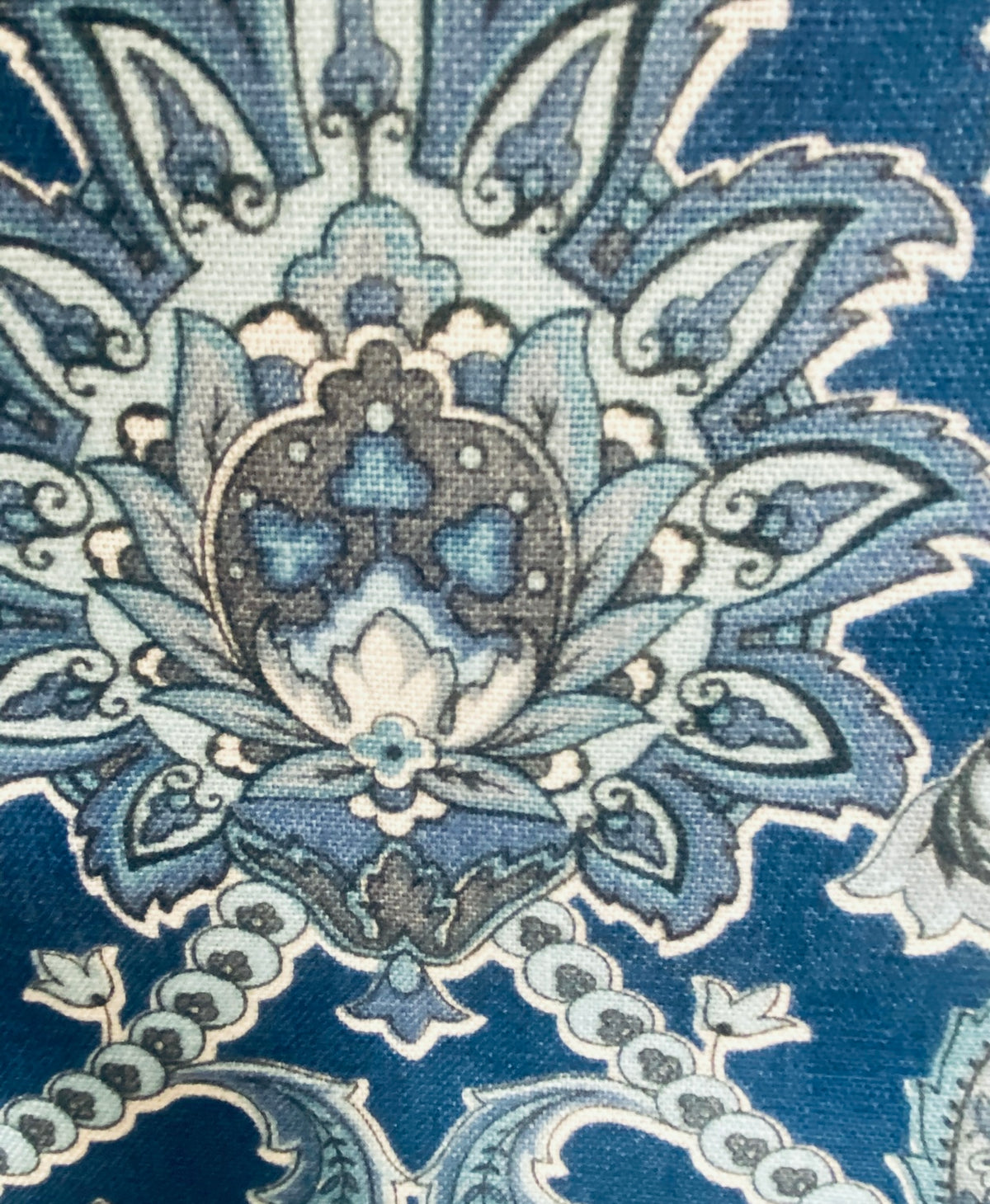 NEW! Queen Crossat Novelty 100% Linen Fabric Floral - Blue - Fancy Styles Fabric Pierre Frey Lee Jofa Brunschwig & Fils