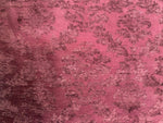 NEW! Lady Janet Designer Medallion Burnout Chenille Velvet Fabric - Antique Red